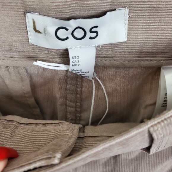 NWT COS beige straight leg corduroy chino pants size 2 - Picture 4 of 9